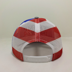 Logo de broderie personnalisé Gorras chapeau maille d'impression USA casquettes de camionneur drapeau américain maille chapeau 6 panneau structuré américain chapeaux de camionneur - Product Image 4