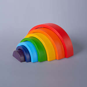 Bloques de construcción de arcoíris para niños, bloques de construcción de arcoíris de madera, bloque de arcoíris de Tradnary - Product Image 2