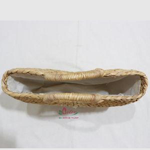 Sacs à main naturels pour femmes en demi-lune Sacs fourre-tout décontractés rustiques en jacinthe d'eau écologiques pour les vacances - Product Image 3