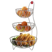 Étagère de rangement de cuisine sur pied, non pliable, en fer, à trois niveaux, de style indien, avec support pour fruits, artisanale, couleur personnalisable, motif pomme