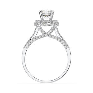 Bague de fiançailles pour femme de style classique avec pierres en argent 925 et zircone cubique plaqué rhodium coupe brillante fabriquée au Vietnam - Product Image 3