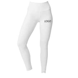 Mallas de yoga para mujer Spandex/poliéster transpirable multiposición logotipo personalizado blanco - Product Image 1