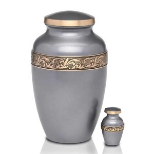 Urnes Meilleures ventes en ligne Urne funéraire en aluminium pour adultes Urne funéraire en métal bleu feu pour cendres humaines - Product Image 5