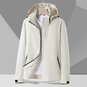 Zip APP y elegante chaqueta cortavientos de color sólido para hombre, abrigos impermeables de otoño, sudadera con cremallera, chaqueta desmontable para exteriores - Product Image 6