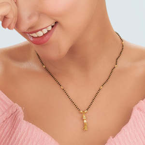 Cadena Mangalsutra Moderna Chapada en Oro con Perlas para Mujer, Regalo de Boda - Product Image 2