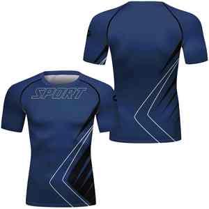 Camiseta de compresión de secado rápido para hombre, camiseta de manga corta para entrenamiento, deportes, gimnasio, Fitness, surf, gimnasia, ropa interior MMA 'Rush - Product Image 1