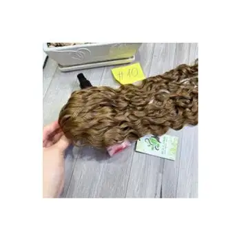 Curly hair color #10 collected from real human hair in bulk remy tangle-free hair without split ends for long-term use