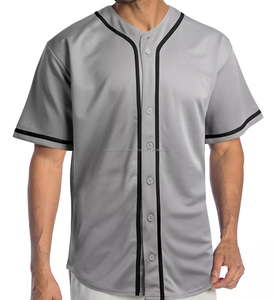 Camiseta de béisbol con botones sólidos para hombre, uniforme liso, camiseta de equipo con diseño sublimado - Product Image 3