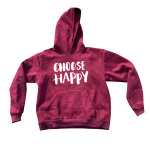 Sudadera con capucha de invierno de manga larga granate para hombre 100% forro polar de algodón con detalle de diamantes de imitación - Product Image 1