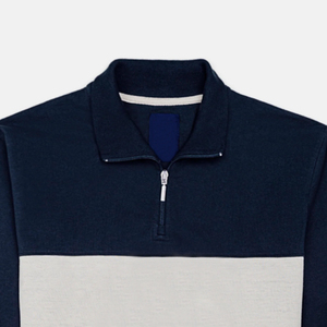 Otoño Invierno Casual estampado hombres azul marino sudaderas 100% algodón de alta calidad sudaderas transpirables para hombres - Product Image 1