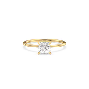Anillo de Halo oculto de moissanita de 0,96 quilates de corte princesa REYES en plata de ley 925, regalo de aniversario, joyería fina para mujer - Product Image 2