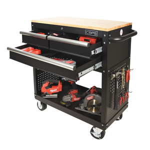 <b>Rolling</b> Tool <b>Cart</b> Tool Cabinet 91cm-03 Drawers Tool Cabinet Trolley for Mechanic Garage Warehouse Industry Heavy Duty - Product Image 1