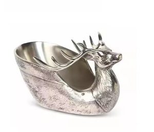 Seau à glace en métal fait main de qualité supérieure avec poignée en cuir de luxe Refroidisseur de table attrayant pour fête et mariage - Product Image 3