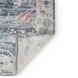 Hand Knotted Modern Style Thick Pile Eco-Friendly Area <b>Rug</b> Soft <b>Grey</b> Blush Geometric Pattern Distressed Look Handmade Wool - Product Image 4