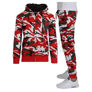 Oem Design Groothandel Custom Logo Mannen Custom Rits Camouflage Trainingspak 100% Katoenen Heren Jogging Trainingspakken Voor Mannen