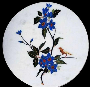 Table basse ronde moderne de luxe avec incrustations de marbre, décoration élégante pour la maison, pour le mobilier de jardin - Product Image 2