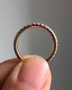 Bague de mariage en diamant cultivé en or 10 carats bijoux en diamant de laboratoire bague d'éternité en diamant rond bague de fiançailles cadeau pour alliance - Product Image 6