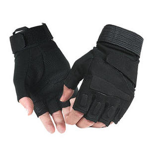 Guantes de Cuero Unisex de Medio Dedo para Levantamiento de Pesas con Correas para Muñeca para Gimnasio y Ciclismo - Product Image 6