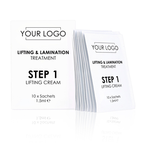 Crème liftante - Sachets de 1,5 ml - Boîte de 10 - OEM - Marque privée - Logo personnalisé - Kératine-Vegan - Lamination des sourcils - Permanente - Product Image 1
