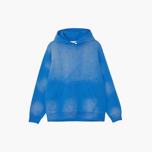 Top qualité nouvelle mode soleil délavé survêtement pull à capuche avec short fabrication personnalisée OEM hommes 100% coton vêtements d'entraînement - Product Image 3