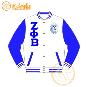 Chaqueta universitaria personalizada de Zeta Phi Beta, ropa de hermandad, alta calidad, transpirable, satén, bordado, cresta, letras, seda, para mujer - Product Image 5