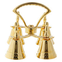 Cloche d'autel à 4 notes en laiton poli finition or, cloche de prière pour église, temple, cérémonie religieuse, décoration spirituelle pour la maison