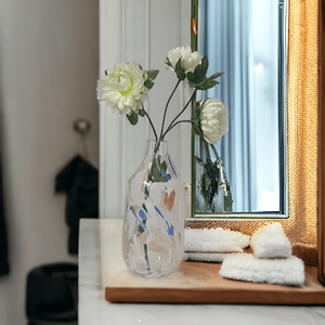 Maceta moteada transparente, jarrón cilíndrico de vidrio, florero de elección de tamaño múltiple, centro de mesa, decoración del hogar, maceta de interior artificial de lujo - Product Image 2