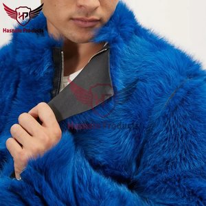 Mens Black Shearling Leather <b>Jacket</b> Blue Fur Lined Biker Coat Genuine <b>Sheepskin</b> Winter Luxury Motorcycle <b>Jacket</b> - Product Image 2