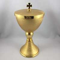 Nouveautés : Ensemble de calice et de ciboire en laiton/plaqué or, accessoires religieux catholiques chrétiens