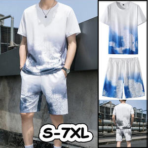 Survêtement 2 pièces d'été personnalisable pour hommes Streetwear Ensemble t-shirt à manches courtes pantalon de jogging Logo personnalisé Style décontracté - Product Image 6