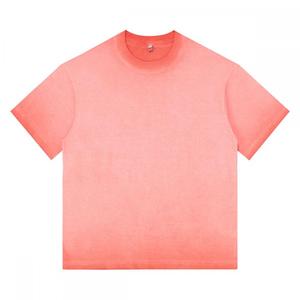 Hip Hop Style <b>Men's</b> Puff Printing Casual Short Sleeve Oversized 100% Cotton Vintage Acid Washed T-<b>Shirts</b> for Unisex - Product Image 2