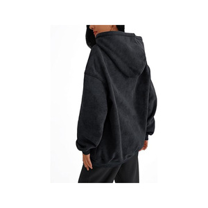 Sweat-shirt à capuche ample à manches longues en coton imprimé de lettres pour femmes - Product Image 6