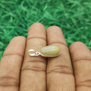 Elegante colgante de ojo de gato de Plata de Ley 925 hecho a mano 925 Plata Oval Flatback cabujón bisel ajuste declaración joyería para - Product Image 4