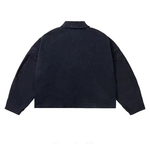 เสื้อแจ็กเก็ตผ้าคอตตอนทอลายทแยงสำหรับผู้ชาย, เสื้อแจ็คเก็ตผ้าคอตตอน100% สไตล์วินเทจใส่ง่ายโลโก้ตามสั่งเคลือบฤดูหนาวแบบซิปคู่สำหรับฤดูใบไม้ผลิ - Product Image 3