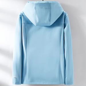 Sudaderas con capucha de invierno de caparazón blando unisex a prueba de viento polar logotipo personalizado en blanco liso cremallera diseño Terry Abrigo con capucha bolsillo niñas - Product Image 2