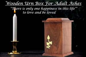Wooden Urn <b>Box</b> <b>for</b> Adult <b>Ashes</b> Wood Cremation Urns <b>for</b> Male and Female Decorative Funeral Burial Handmade Large Urns - Product Image 4