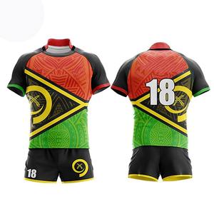 Ensemble de maillots/chemises de sport unisexe, uniformes de rugby à impression par sublimation personnalisés, conçus pour adultes - Product Image 3