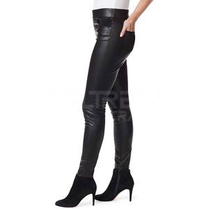 Ropa informal para mujer Pantalones de cuero de talla grande Diseño original con cintura media personalizada Frente plano Precio al por mayor - Product Image 2