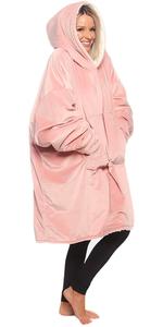 2025 Ultra suave de gran tamaño 100% algodón polar con capucha manta capucha bolsillo transpirable ecológico acogedor usable sudadera para - Product Image 4