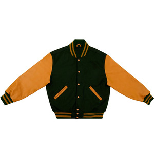 Veste Bomber Homme en Laine Coupe-Vent Style Collège et Baseball, Col Montant, Logo Personnalisé sur le Devant, Type Letterman - Product Image 1