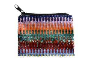 Porte-monnaie à fermeture éclair XOXO fait main en perles, noir, forme rectangulaire, thème amour, broderie artisanale pour la Saint-Valentin - Product Image 2