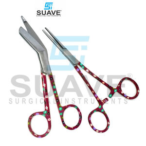SUAVE CHIRURGICAL INSTRUMENTS Ciseaux à pansement en acier inoxydable incurvés et droits personnalisés Source d'alimentation manuelle - Product Image 2