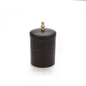 Bougie décorative de pot en métal noir de vente chaude avec décor de fête de mariage à la maison de couvercle - Product Image 3