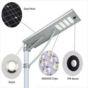 LECUSO 60W 80W 100W Lampadaire solaire à LED avec caméra CCTV 4G IP66 Corps en alliage d'aluminium - Product Image 2
