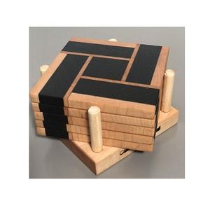 Meilleure vente Dessous de verre en résine et en bois de conception personnalisée Usine Vente en gros Dessous de verre carré en liège vierge Idéal pour les bureaux et les boissons chaudes à la maison - Product Image 1