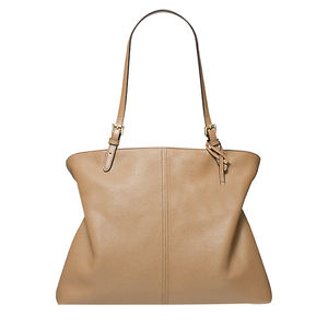 Sac à main de luxe en cuir de vachette pour femmes Fermeture à glissière personnalisée Conception à panneaux Deux poignées-Doublure en cuir véritable Mode de grande taille - Product Image 2