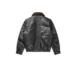 Cuir de mouton de mode pour hommes de style High Street avec col en fourrure de mouton d'origine et veste en peluche de 150 grammes - Product Image 4