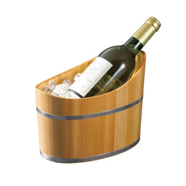 Được thực hiện tại Nhật Bản hình bầu dục bằng gỗ rượu mát với thép không gỉ là sawara gỗ rượu mát