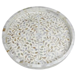 Plateau rond incrusté de mère de Peal de luxe de haute qualité au Koweït pour la boîte-cadeau de vacances du Ramadan EID fabriquée au Vietnam - Product Image 6