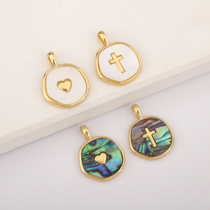 QIKU 맞춤형 하트와 십자가 매력 금도금 금속 <span class=keywords><strong>DIY</strong></span> 보석 만들기 - Product Image 1